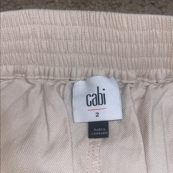 Cabi Traipse Trousers High Waist Pleated Wide Leg Relaxed Linen Pant Biscotti 2 - Picture 7 of 8